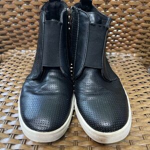 Elegant Black Perforated Women's Wedge Shoes